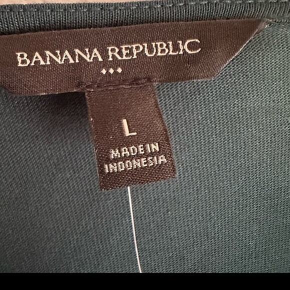 NWT Banana Republic L Silkyluxe Center Twist Top Dark Kelly Green Teal Ballerina - Picture 3 of 9